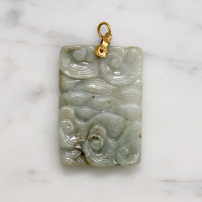 Prowling Lion Carved Jade Pendant