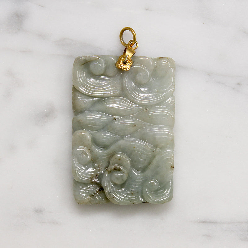 Prowling Lion Carved Jade Pendant