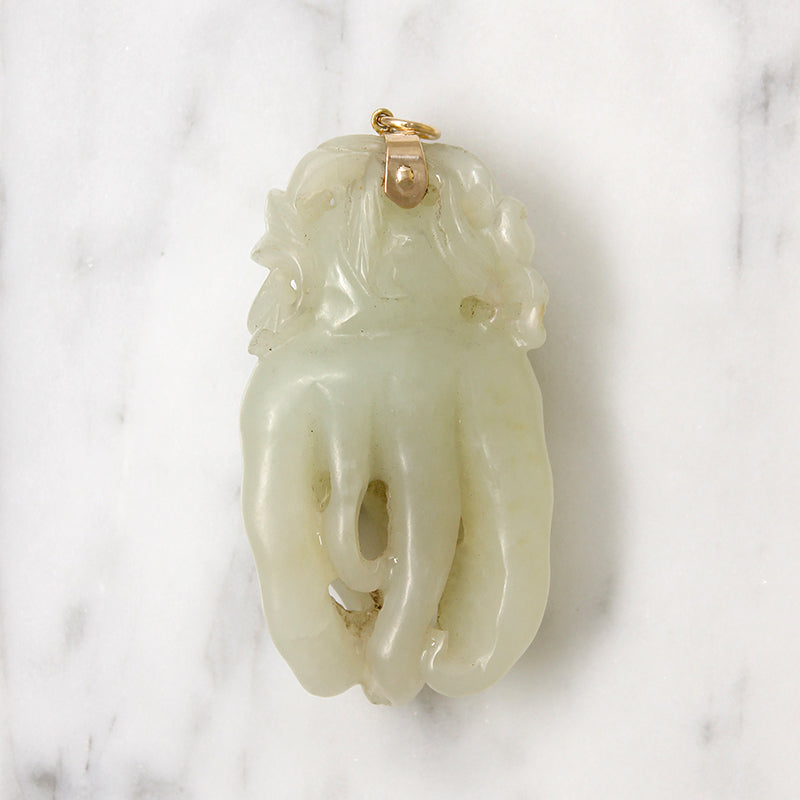 Naturalistic Buddha's Hand Nephrite Jade Pendant