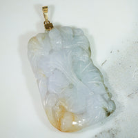 Bat and Lotus Vintage Jade Pendant