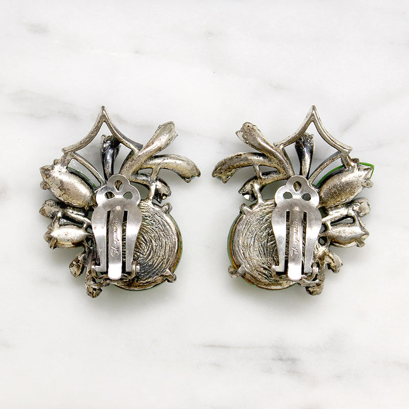 Strange Green Briar Rose Earrings by Schiaparelli
