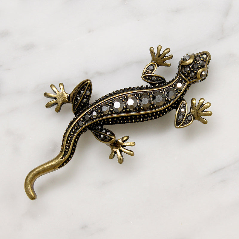 Golden Gecko Brooch by Lia Sophia