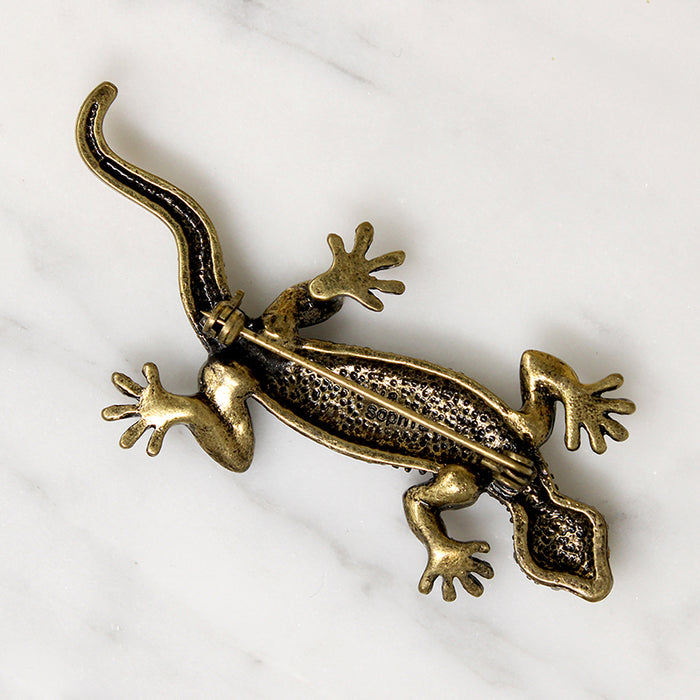 Golden Gecko Brooch by Lia Sophia