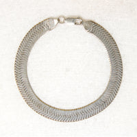 Italian Sterling Silver Herringbone Chain Bracelet