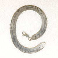 Italian Sterling Silver Herringbone Chain Bracelet