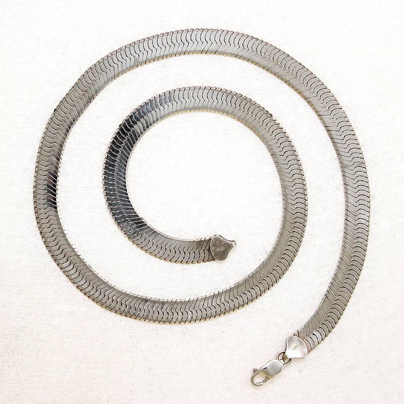 Italian Sterling Silver 30" Herringbone Chain 