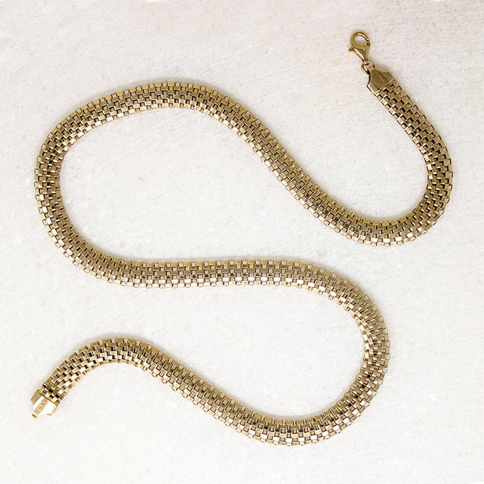 Italian Sterling Silver Gilt Mesh Chain