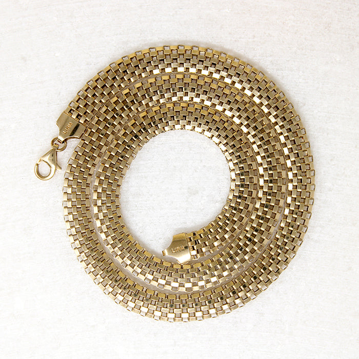 Italian Sterling Silver Gilt Mesh Chain