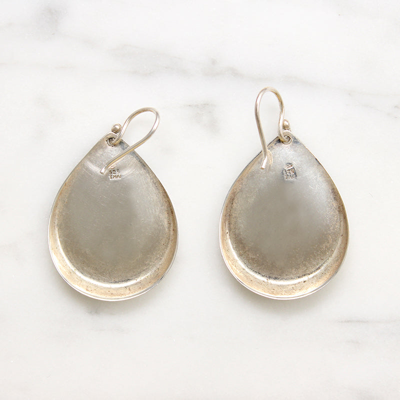 Thai Sterling Silver Teardrops Drop Earrings