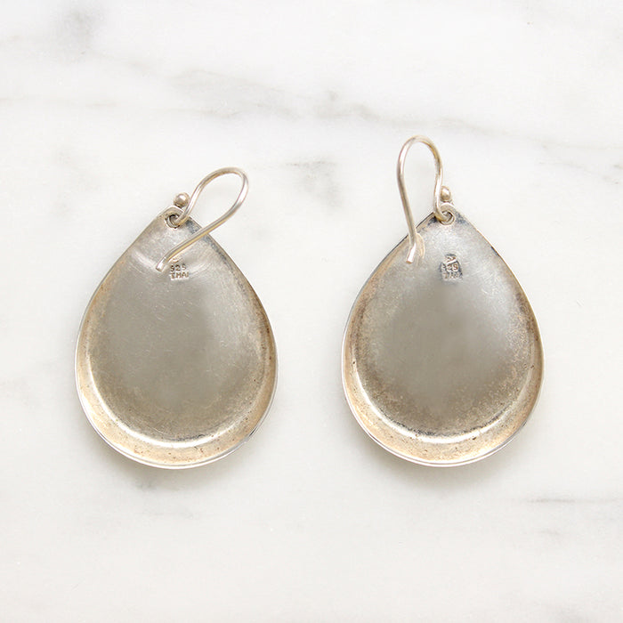 Thai Sterling Silver Teardrops Drop Earrings