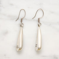 Mexican Silver & Black Enamel Teardrop Earrings