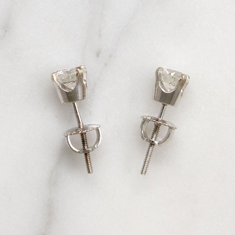 Bright 1.05tcw Brilliant Cut Diamond Stud Earrings