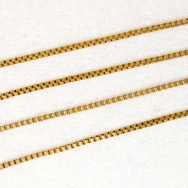 Engraved Gold Fill Box Chain by M. Haskell