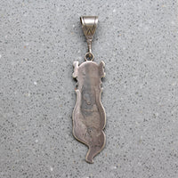 Lovely Hopi Silver Overlay Corn Maiden Necklace