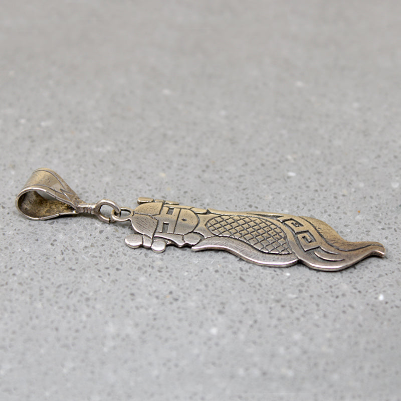 Lovely Hopi Silver Overlay Corn Maiden Necklace