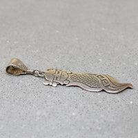 Lovely Hopi Silver Overlay Corn Maiden Necklace
