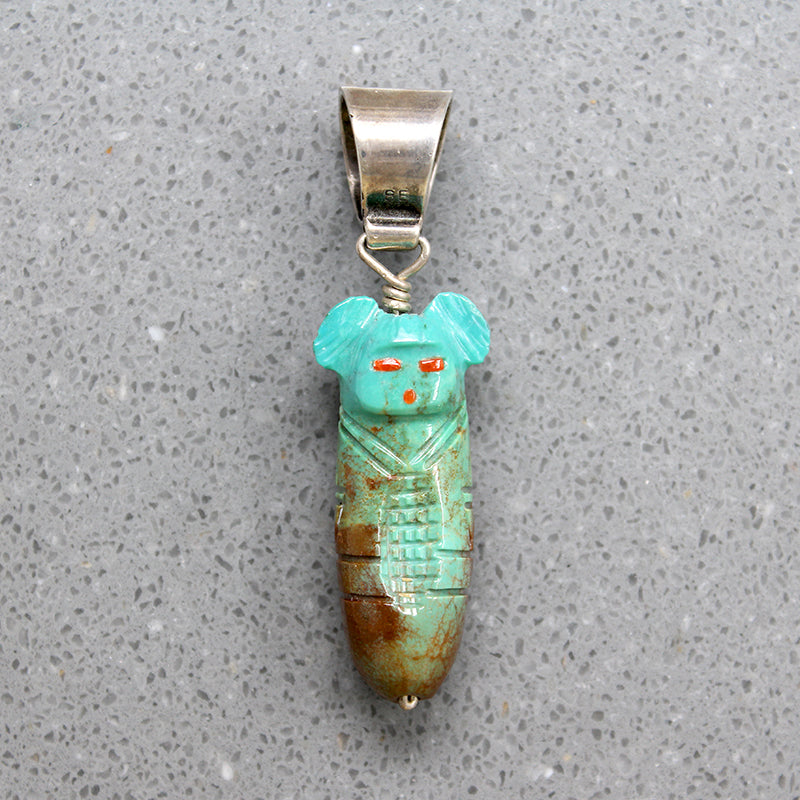 Chubby Little Turquoise Corn Maiden Necklace