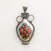 Sterling Urn Pendant/Pin with Red Gems