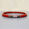 Cinnabar Bangle with Cloisonné Flowers