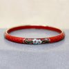 Cinnabar Bangle with Cloisonné Flowers