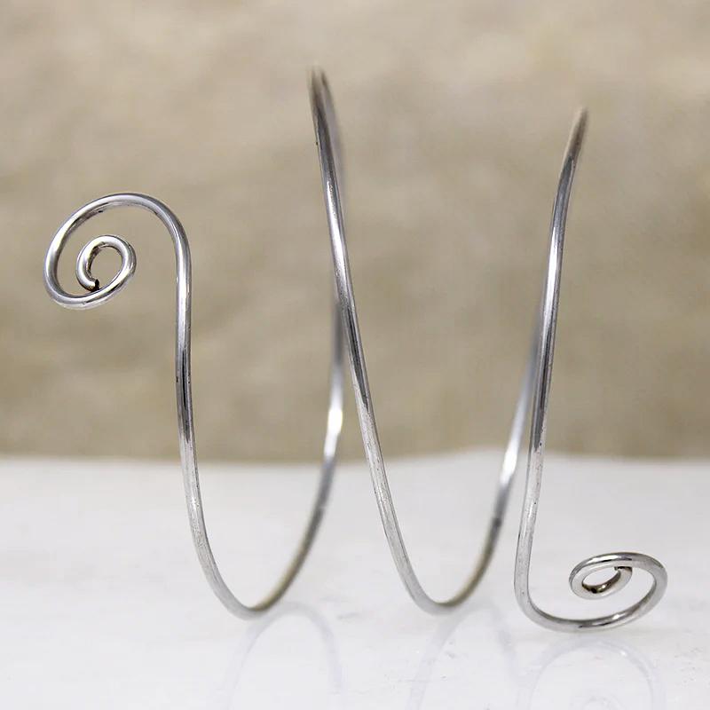 Spiral Sterling Bracelet with Curly Terminals