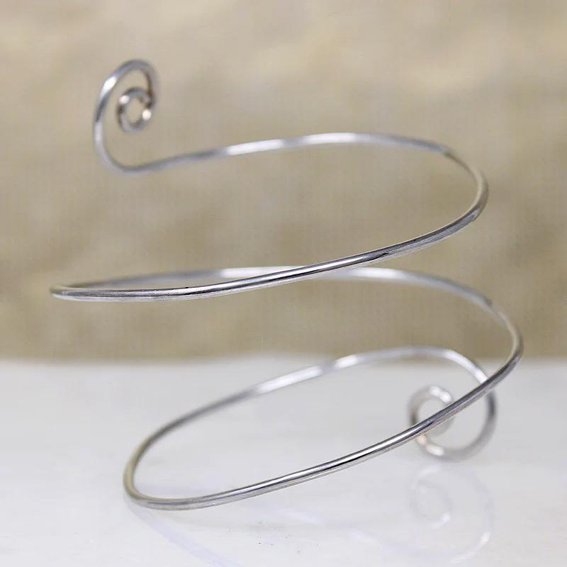 Spiral Sterling Bracelet with Curly Terminals