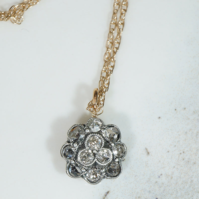 Antique Rose Cut Diamond Pendant