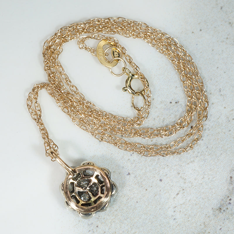 Antique Rose Cut Diamond Pendant