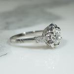 Witchy Star Motif Diamond & Platinum Engagement Ring