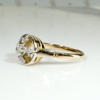 Rose Cut Diamond Set Quincunx Ring in Platinum & 18k