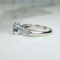 Carré Cut Blue Sapphire Platinum Engagement Ring