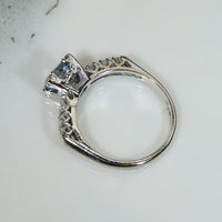 Carré Cut Blue Sapphire Platinum Engagement Ring