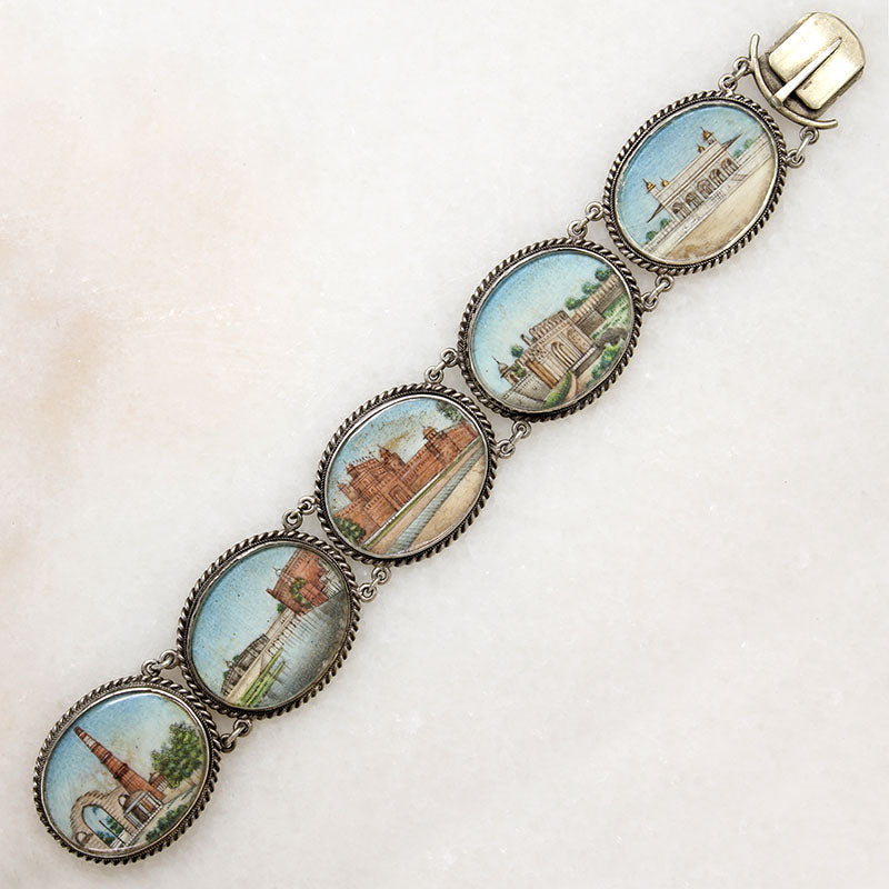 Hand Painted 19th Century Grand Tour Souvenir Bracelet