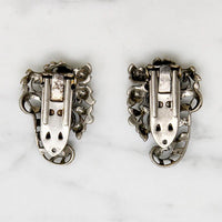 Matched Set Silver & Marcasite Nosegay Dress Clips