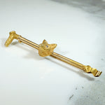 Sporty Gold Fox & Riding Crop Bar Pin