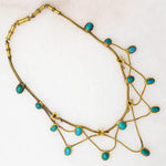 Sumptuous Architectural Revival Gold & Turquoise Swag Necklace
