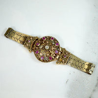 Georgian Ruby & Diamond Wedding Bracelet in 18k Gold