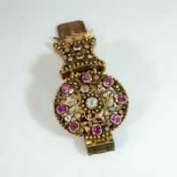 Georgian Ruby & Diamond Wedding Bracelet in 18k Gold