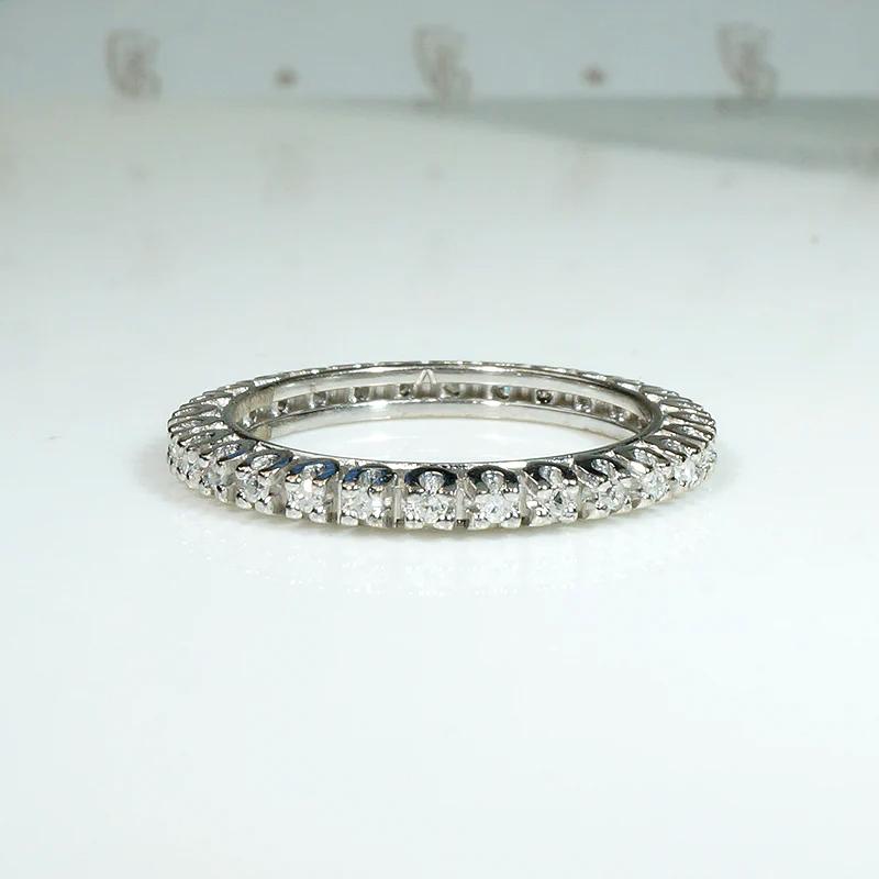 Slender Mid Century Diamond & White Gold Eternity Band