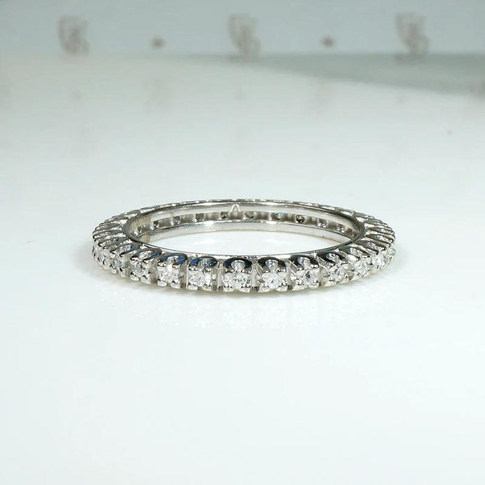 Slender Mid Century Diamond & White Gold Eternity Band