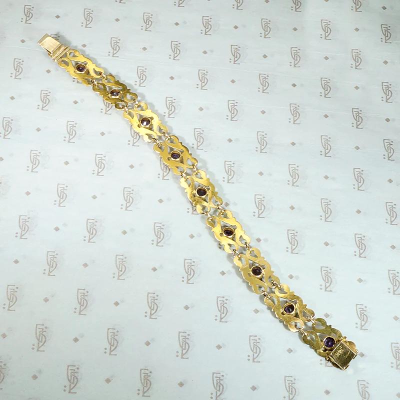 Romantic Amethyst & Gold Art Nouveau Bracelet