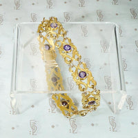 Romantic Amethyst & Gold Art Nouveau Bracelet