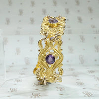 Romantic Amethyst & Gold Art Nouveau Bracelet