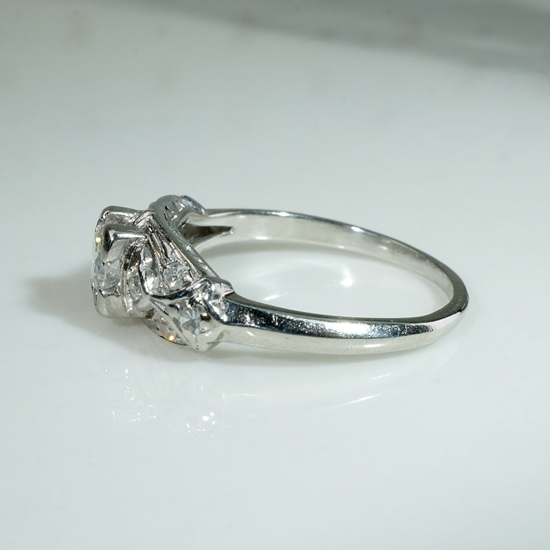 Refined Granat Bros. Diamond & Platinum Engagement Ring