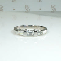 Crisp Mid Century Baguette Diamond & Platinum Band