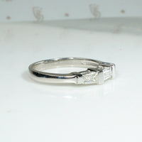 Crisp Mid Century Baguette Diamond & Platinum Band