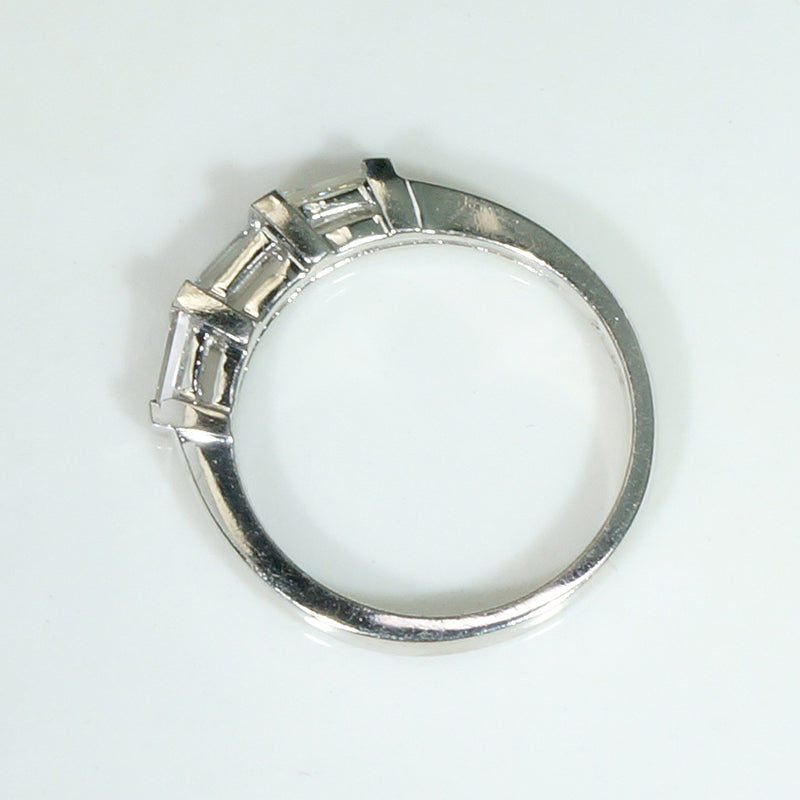 Crisp Mid Century Baguette Diamond & Platinum Band