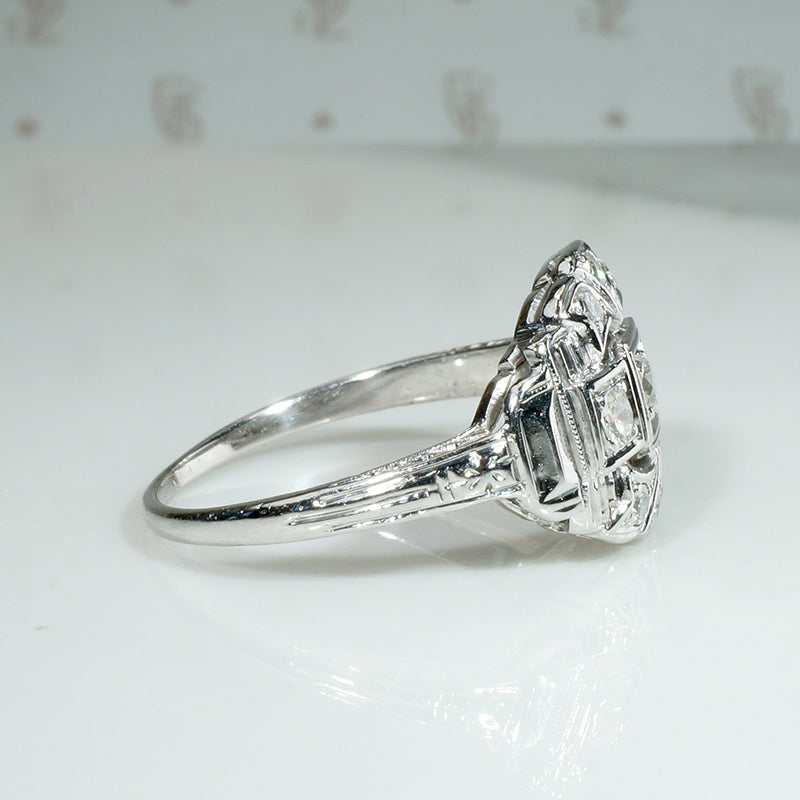 Darling Diamond & White Gold Deco Ring