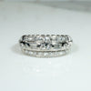 Unexpected Round & Baguette Three Row Diamond Band