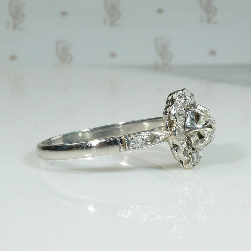 Delightful Old Mine & Rose Cut Diamond Platinum Ring